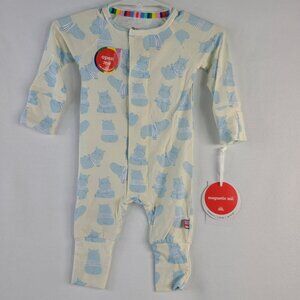 NWT Magnetic Me Newborn Pudgemuffin Modal Magnetic Coverall With Hippo Print